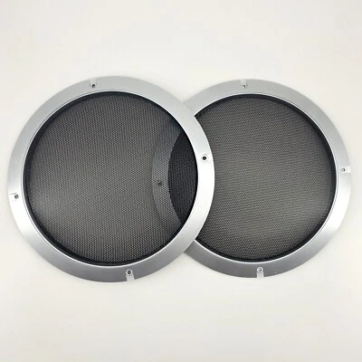 2- 8" Speaker Cover For Car Audio DJ PA Speaker Silver Gray ABS Frame Metal Mesh