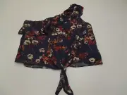 new MOSSIMO Women's Size XL Classic 1005 Rayon Floral Print Blue Blouse #TY1531