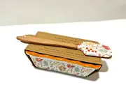Mini Loaf Pan And Spatula Autum Harvest Kitchen Baking Set Ceramic 6.25in x3.5in