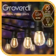 Groverdi 20M LED Festoon String Lights Christmas Lighting Wedding Party Garden