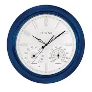 Bulova Wall Clock 18" x 18" Lighted Non-ticking Round Royal Blue W/ 5-Hour Timer