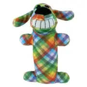 *NEW* Multipet Smiling Loofa Plush Dog Toy, 6", Plaid Print