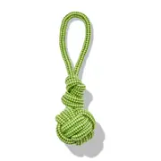 All Day Checkered Monkey Fist Rope Tug Dog Toy Green 33cm