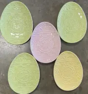 Magenta Pastel Textured Easter Egg Appetizer / Dessert Plates Set 5