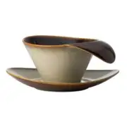 Oneida L6753066504 Rustic Sama 7 oz. Oval Coupe Porcelain Teacup Saucer - 2 Doz
