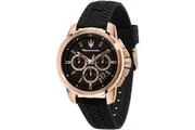 Maserati Successo Chronograph Silicone Strap Black Dial Quartz R8871621012 Men's Watch