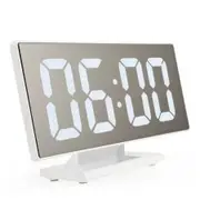 Digital Mirror Surface Alarm Clock with Large LED Display USB Port for Bedroom