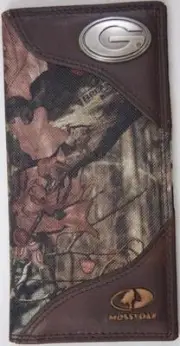 ZEP-PRO Georgia Bulldogs Roper Leather & Nylon MOSSY OAK Camo Wallet ONLY NO BOX