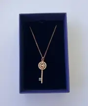 Swarovski Crystal Sparkling Dance Key Pendant, White, Rose Gold Plating 5469120