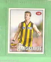 1996 AFL SELECT STICKER #148 TIM HARGREAVES, HAWTHORN HAWKS