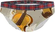 [FNETJXF] Panties for Women, Women Panties, Soft Strench Ladies Underwear, Music Art Golden Sheet Music Musical Notes