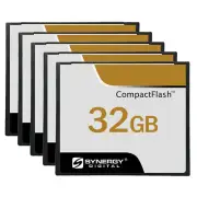 Synergy Digital 32GB Compact Flash Memory Cards - 50MB/s - Pack of 5