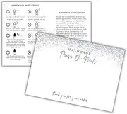 Lashicorn Handmade Acrylic Press On Nails Display Card | 5x7” 30 pk | w/Application Aftercare Instructions Inserts Glitter Sparkle for Packaging in Holographic Bags w/Double Sided Tape, White, Black