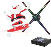 3D Holographic Fan, 3D Holographic Projector, Support Bluetooth, Wifi, Remote Control Operation, LED Holographic Advertising Display, Suitable for Store Display, Event, Trade Show,65cm