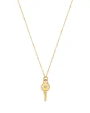 Zoe Chicco 14K Yellow Gold Medallions Diamond Accent Key Pendant Necklace, 18