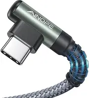 AINOPE USB C Cable [2-Pack 1M] 3.1A Type C Charger Fast Charging, Right Angle USB to USB C Cable Braided USBC Charger for Galaxy S10+ S10 S9, Note 10 9, LG V30, Moto, iPhone 16 15 Cord Type C