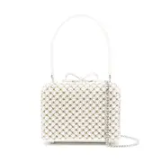 [Self-portrait] Self-portrait Mini Pearl-embellishment Tote Bag ONE SIZE NEUTRALS