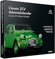 FRANZIS 55154 Citroen 2CV Advent Calendar Green Metal Model Kit in Scale 1:32 Includes Sound Module and 50 Page Accompaniment Book