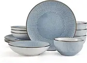 Pfaltzgraff Arlie Blue 12 Piece Dinnerware Set, Service for 4, Blue