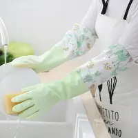 在飛比找樂天市場購物網優惠-洗碗手套女厨房加厚橡膠防水塑膠家務耐用