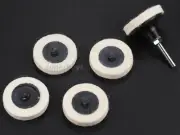 5pc 50mm Felt Buffer Buff Polisher Kit Tool Roloc Backing Pad Drill Rotary Disc