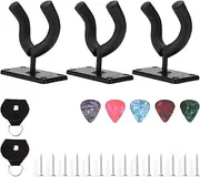 3Pcs Iron Guitar Hook Wall Mount Holder for Violin Erhu Ukulele, with Installation Accessories and Guitar Picks, Easy to Install and Display String Instruments