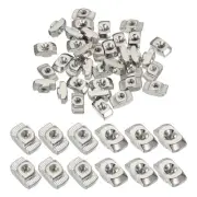 50pcs 4545 Series M4 T Nuts T Slot Nut Hammer Head Fastener Nut Silver