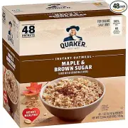 Quaker Instant Oatmeal, Maple & Brown Sugar, 1.51 Ounce (Pack of 48) Best Seller