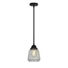 Innovations Chatham 8.5" Mini Pendant, LED, BK/CL/Ribbed - 288-1S-BK-G142-LED