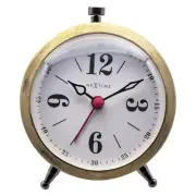 NeXtime Harvey Gold Desk/Bedside 9x10.8cm Analogue Alarm Clock w/ Luminous Hands