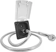 RV Outdoor Shower Box Kit with 1.5m Hose & Faucet White Exterior Outside Shower Kit for Marine Boat Caravan Camper Travel Shower