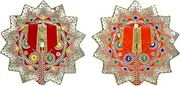 [Aditri Creation] Set of 2 Laddu Gopal Dress Cloth Bhagwan Poshak of God Bal Gopal Kanha Krishna Kanhaiya Dev Vastra with Mukut for Metal Idol Statue for Indian Traditional Janmashtami Festival (Size: 1-2 No.Dia- 6