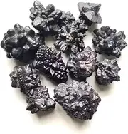 PUQUANCRYSTAL Wholesale Natural Raw Stone Healing Rough Black Iron Ore Natural Egyptian Carbonado Rough Mineral 3pc
