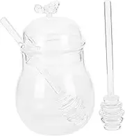 DONFAMDS 1 Set Honey Pot Jar Honey Spoon Heaters Honey Dispenser Buns Bee Packets Coffee Bean Dispenser Automatic Syrup Pump Dispenser Honeypot Gadgets Applicator Bottle Glass re-usable