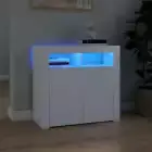 vidaXL Sideboard with LED Lights White 80x35x75 cm BMG