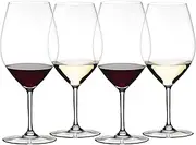 Riedel Wine Friendly Riedel 001 - Magnum Machine-Made Crystal Glass, Clear – Ideal for Large Pours & Magnum Bottles – Enhances Wine’s Aroma & Complexity – 995 ml Capacity (Pack of 4)
