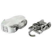 Tie Down Ratchet Strap Stainless Steel 50mm 5.5M J Hook White