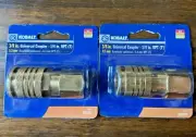 KOBALT Universal Coupler 3/8" 1/4" NPT (F) Female 235477 Auto Style Plug Lot NEW