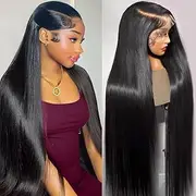MSGEM 13x6 HD Lace Front Wigs Human Hair Silky Straight Human Hair Wigs 20 Inch Glueless Brazilian Virgin Hair Lace Frontal Wig for Women 180 Density Pre Plucked with Baby Hair Bleached knots