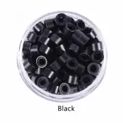 5MM Black Silicone Lined I-Tips Fusion Micro Links Tubes Beads
