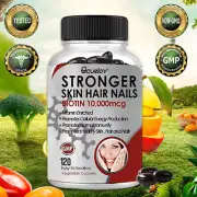 Biotin Hair Growth Supplement - Maximum Strength 10000mcg - Boosts Metabolism