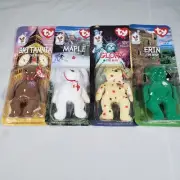 All 4 - 1999 McDonald’s International Beanie Babies RARE with tushy tag mistake+