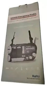 Kaito 4-way emergency radio. Lite, compass, siren, thermometer, Siren New In Box