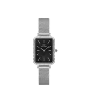 Daniel Wellington Quadro 20x26 Bezel Mesh Black Mother of Pearl Silver Watch
