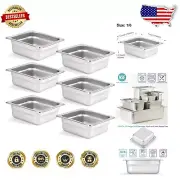 6-Pack Anti-Jam Stainless Steel Hotel Pans - NSF Certified Food Storage