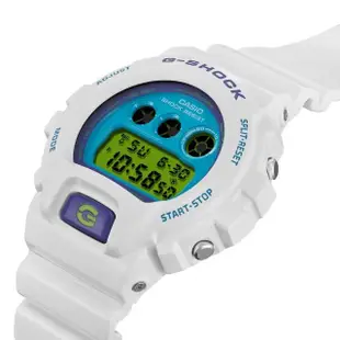 【CASIO 卡西歐】G-SHOCK 經典系列 運動電子錶 白 DW-6900RCS-7_50mm