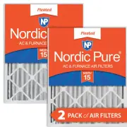 Nordic Pure 16x20x4 (3 5/8) Pleated MERV 15 Air Filters 2 Pack