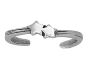 Sterling Silver Shooting Stars. Two Stars Toe Ring adjustable size | Made In USA