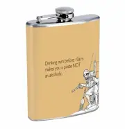 Pirate Alcoholic Rum 8oz Stainless Steel Flask Drinking Whiskey