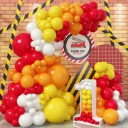 127Pcs Firefighter Birthday Theme Balloon Arch Set Suitable For Birthday Single Party Indoor And Outdoor Event Decoration